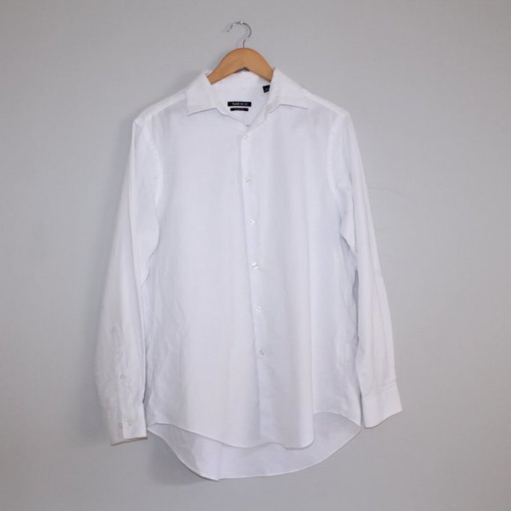 Van Heusen Button Down Longsleeve Shirt White 15.5 - Picture 4 of 7